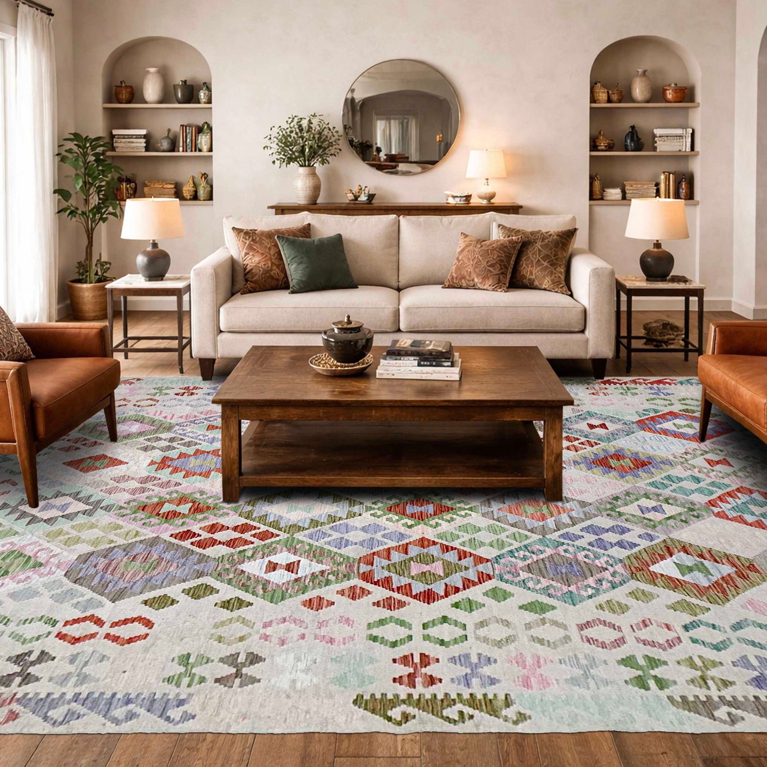 Handmade Vegetable Kelim 8' 0" x 9' 9" (ft) - No. R38780