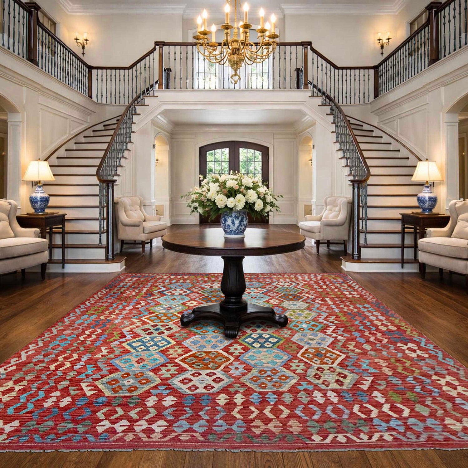 Handmade Vegetable Kilim 8' 0" x 10' 0" (ft) - No. R38783