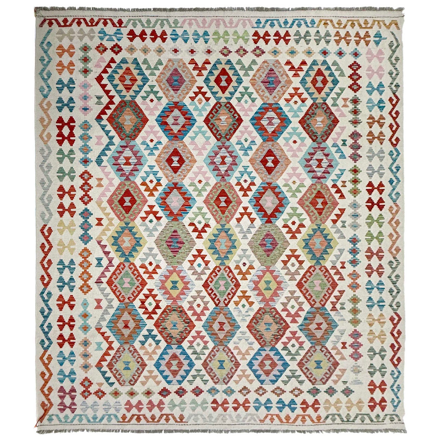 Handmade Vegetable Kilim 8' 4" x 9' 10" (ft) - No. R38784