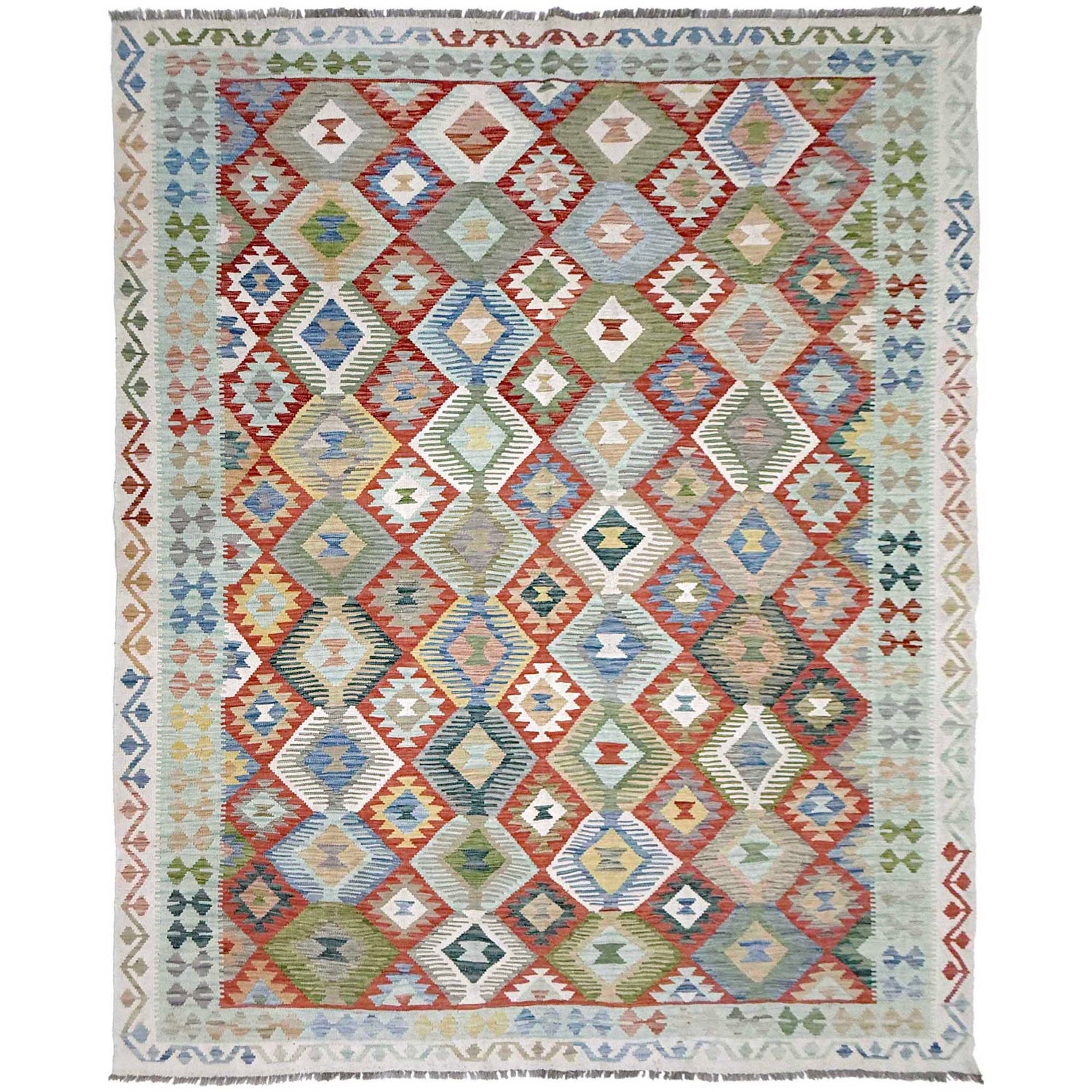 Handmade Vegetable Kelim 8' 0" x 9' 11" (ft) - No. R38785
