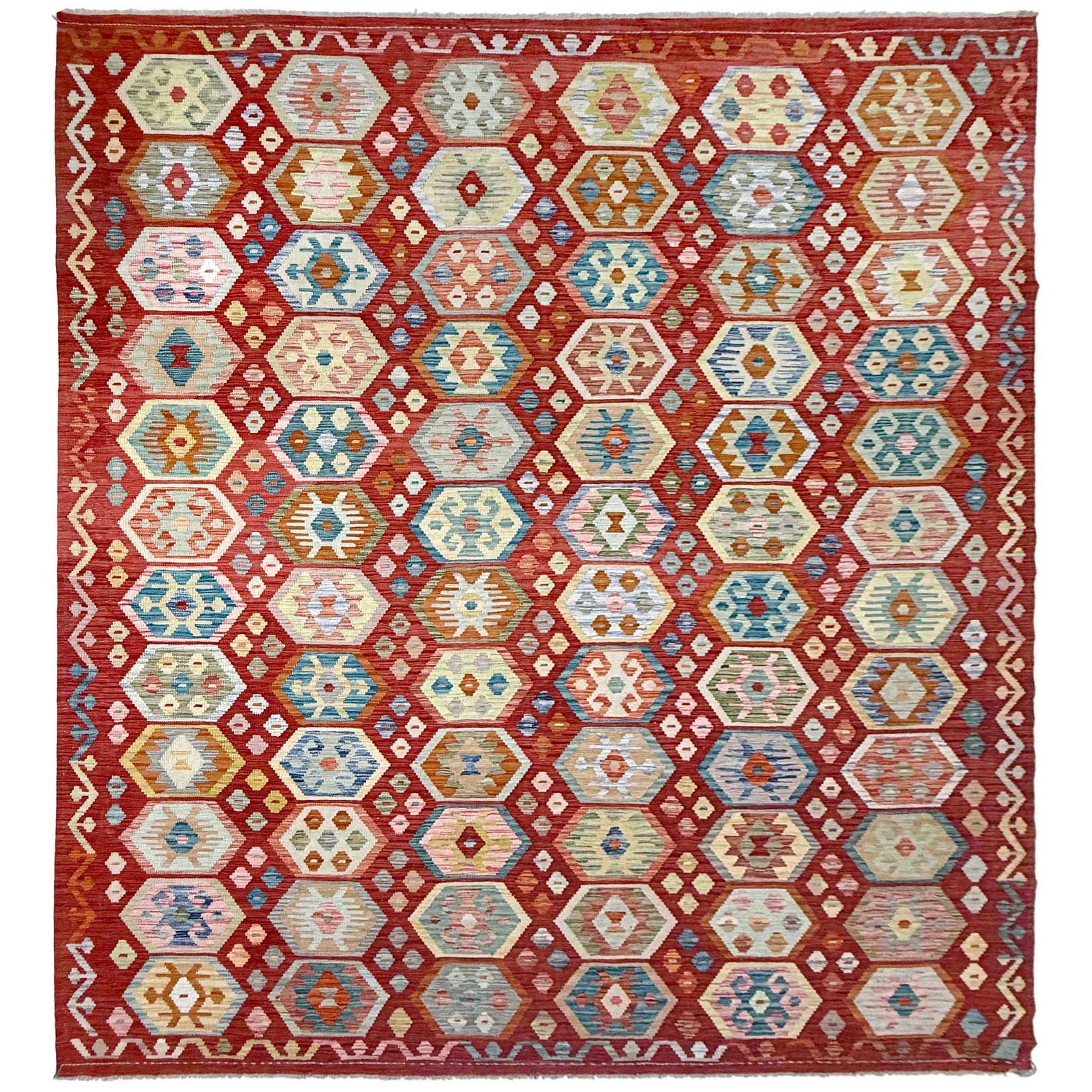 Handmade Vegetable Kilim 8' 2" x 11' 2" (ft) - No. R38786