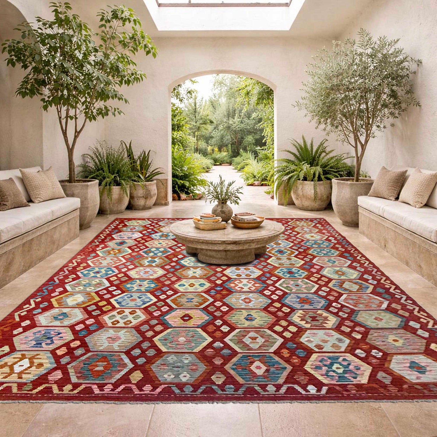Handmade Vegetable Kilim 8' 2" x 11' 2" (ft) - No. R38786