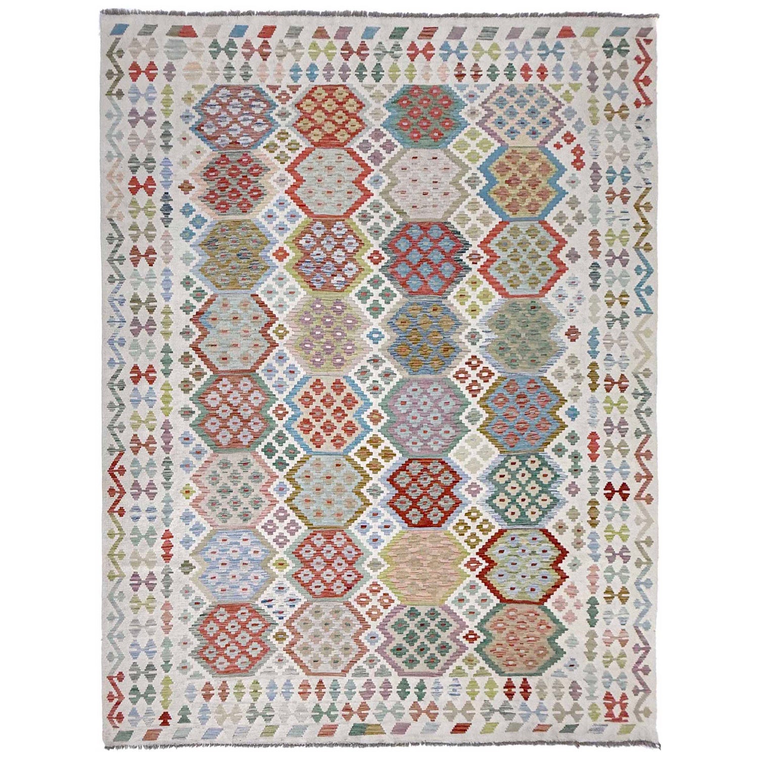 Handmade Vegetable Kilim 8' 7" x 11' 2" (ft) - No. R38788