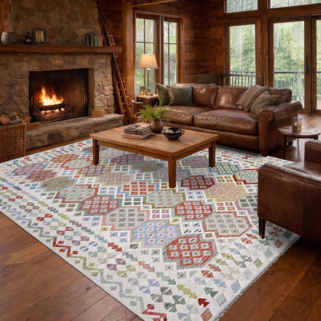 Handmade Vegetable Kilim 8' 7" x 11' 2" (ft) - No. R38788