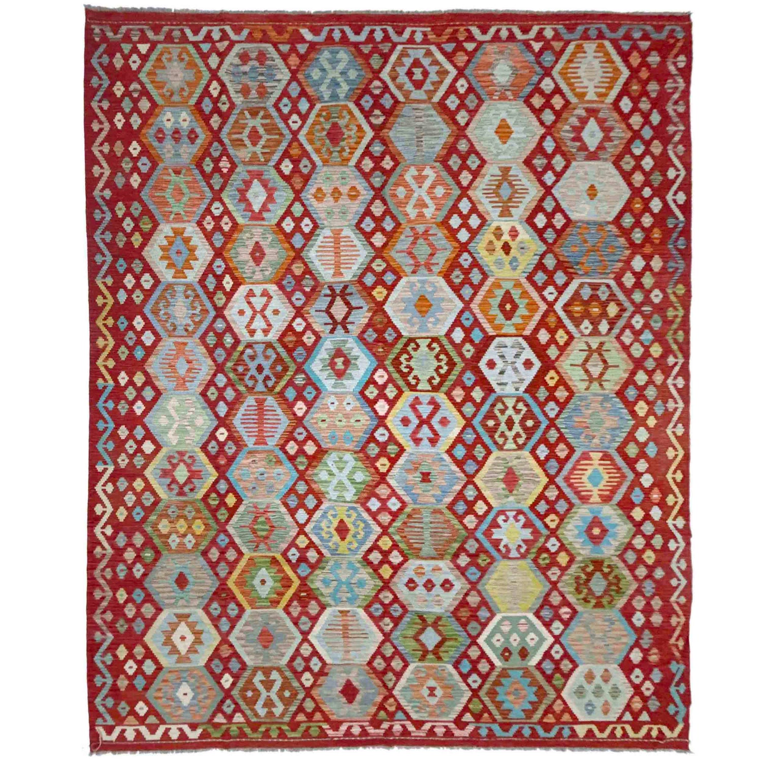 Handmade Vegetable Kilim 8' 2" x 11' 3" (ft) - No. R38797