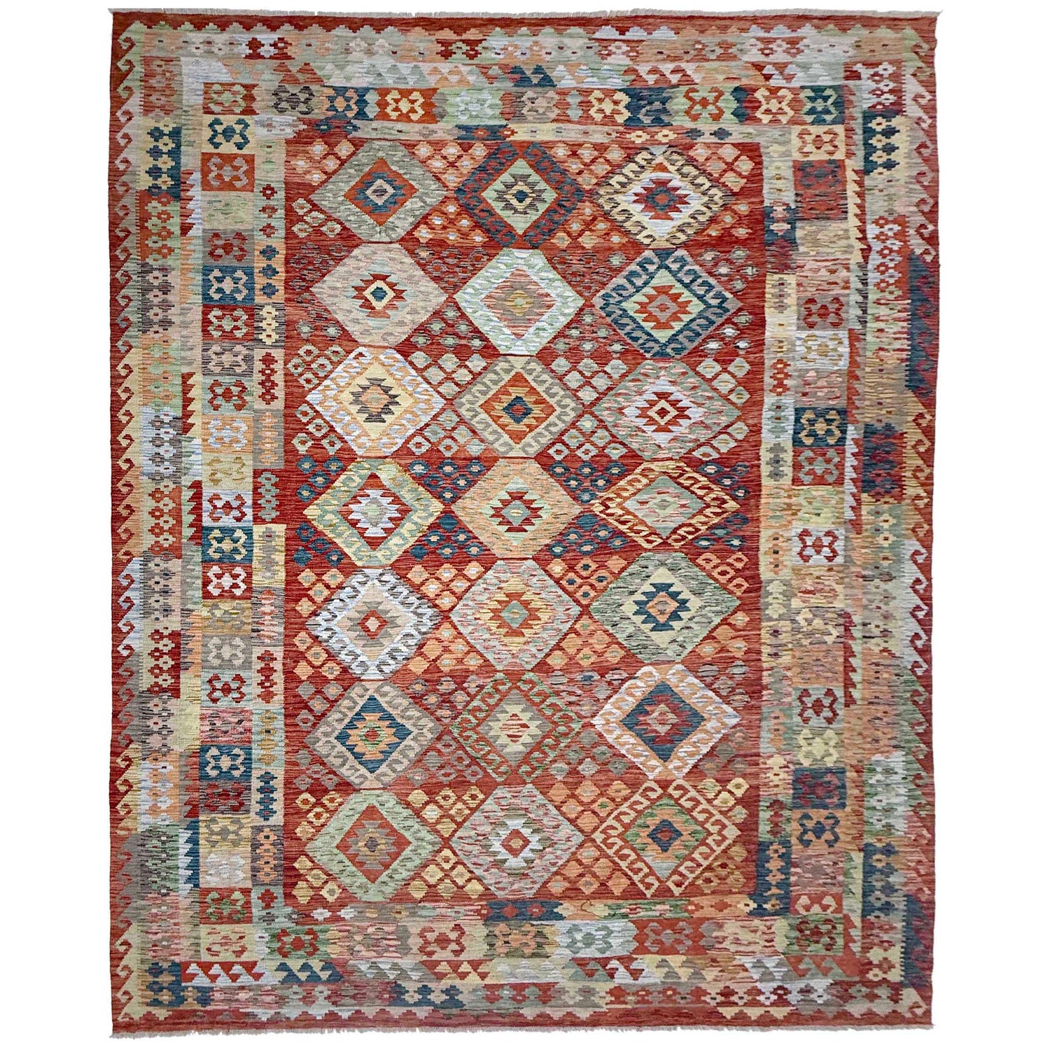 Handmade Vegetable Kilim 8' 2" x 11' 6" (ft) - No. R38800