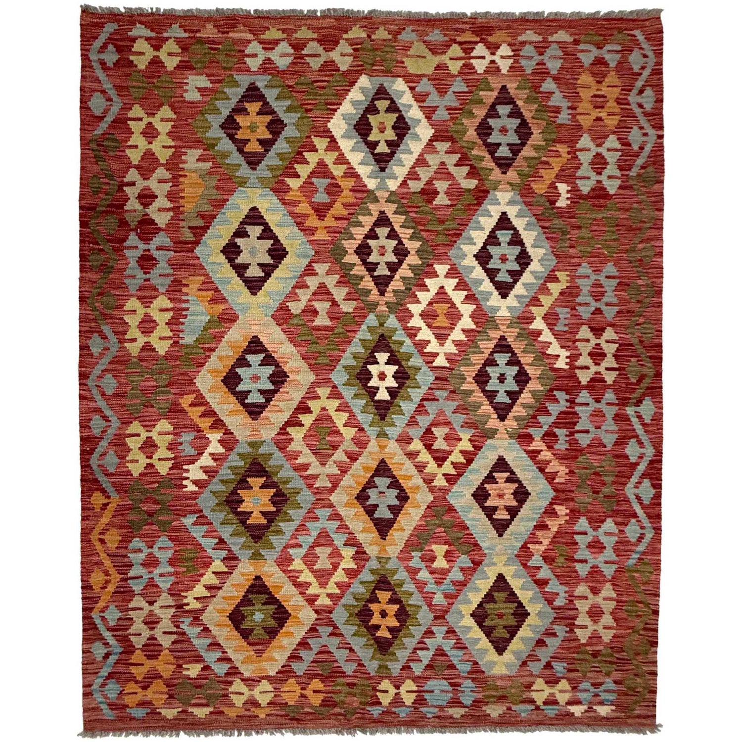 Handmade Vegetable Kilim 5' 1" x 6' 11" (ft) - No. R38806