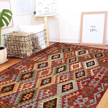 Handmade Vegetable Kilim 5' 1" x 6' 11" (ft) - No. R38806