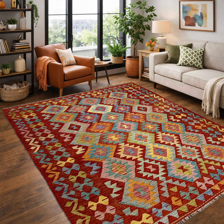 Handmade Vegetable Kelim 4' 9" x 6' 5" (ft) - No. R38810