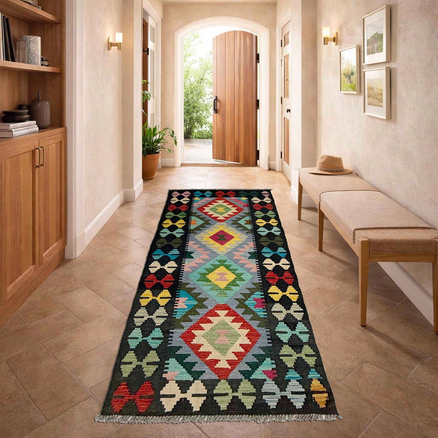Vegetable Kelim Runner 2' 2" x 6' 6" (ft)- No. R38817