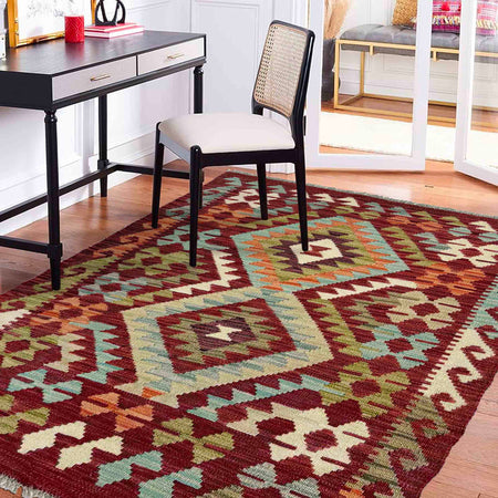 Handmade Vegetable Kilim 2' 9" x 4' 2" (ft) - No. R38821