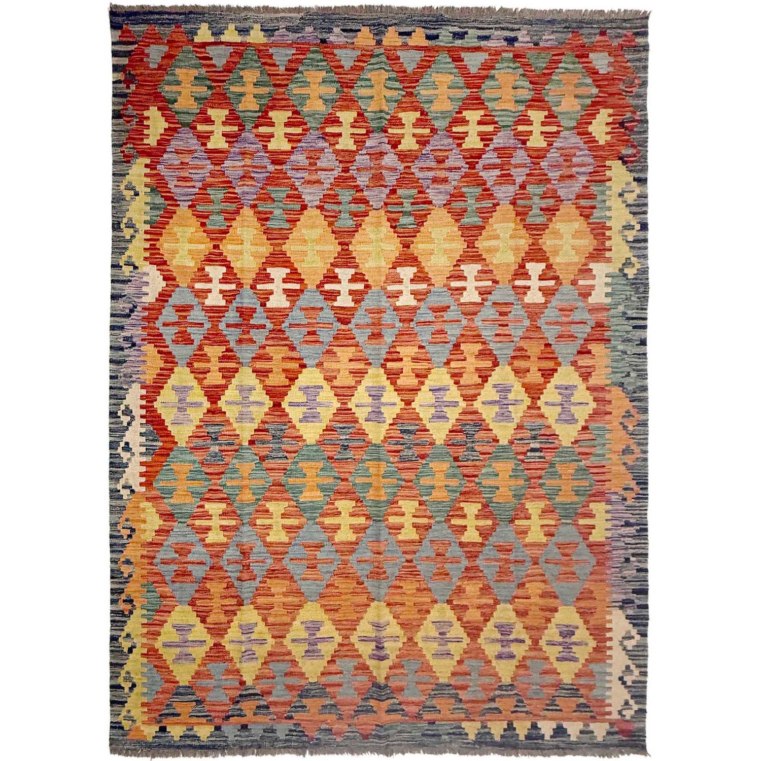 Handmade Vegetable Kelim 6' 0" x 8' 1" (ft) - No. R38940