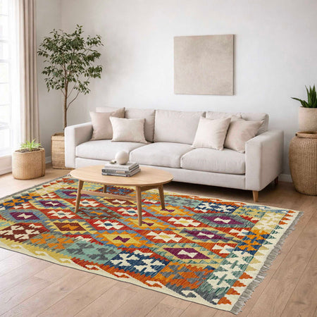 Handmade Vegetable Kilim 5' 0" x 6' 4" (ft) - No. R38941