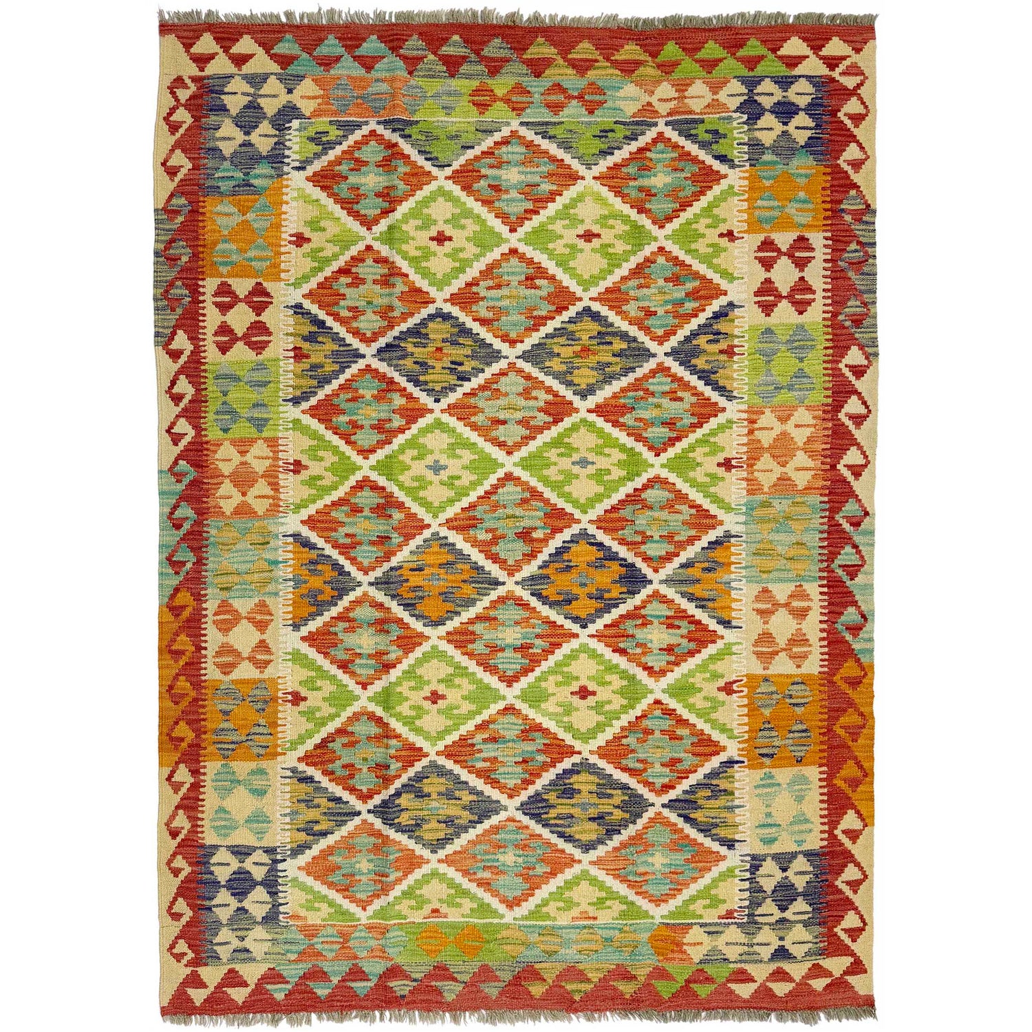 Handmade Vegetable Kelim 4' 9" x 6' 8" (ft) - No. R38944