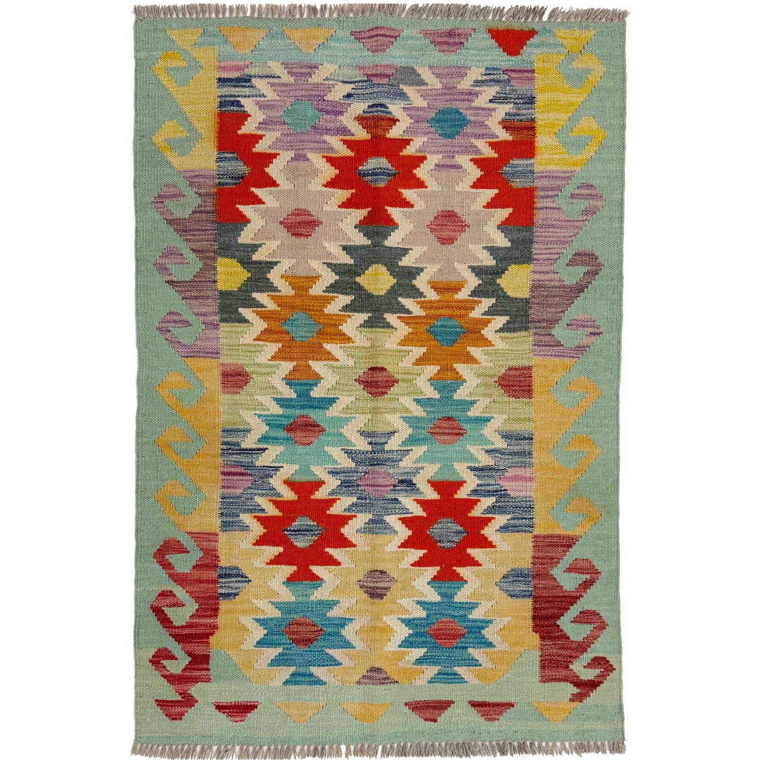 Handmade Vegetable Kilim 2' 7" x 4' 0" (ft) - No. R38950