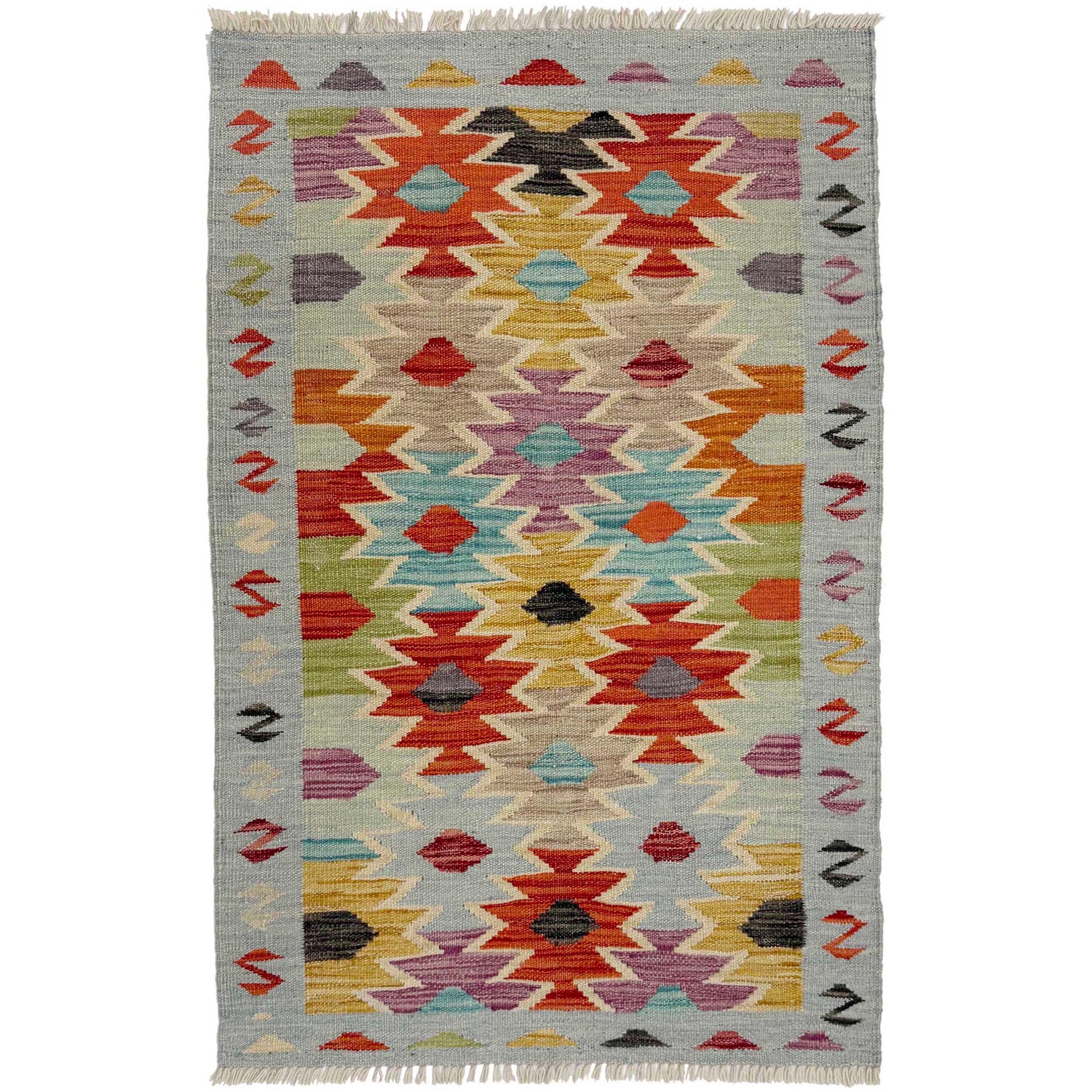 Handmade Vegetable Kelim 2' 6" x 4' 1" (ft) - No. R38955