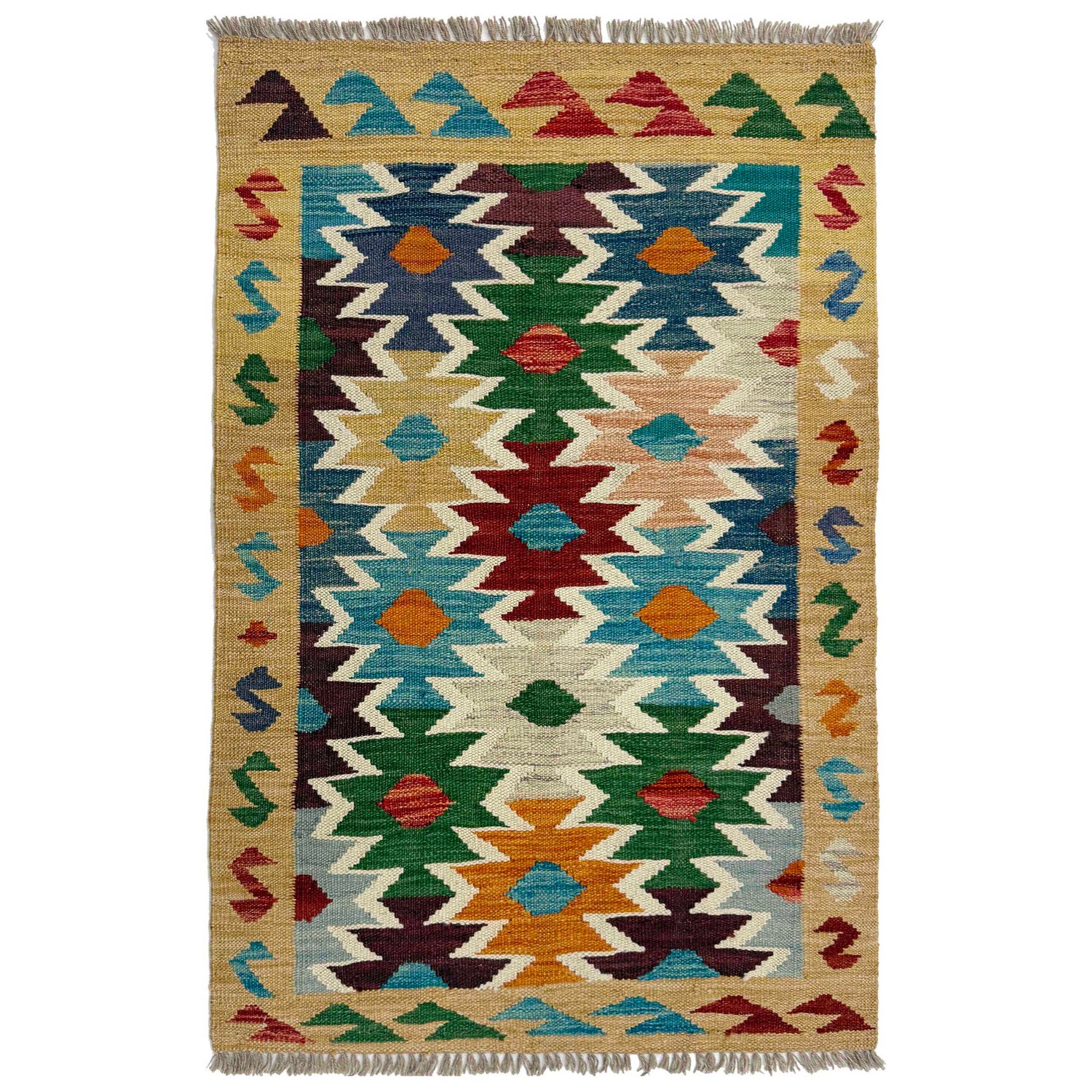 Handmade Vegetable Kelim 2' 6" x 4' 2" (ft) - No. R38957