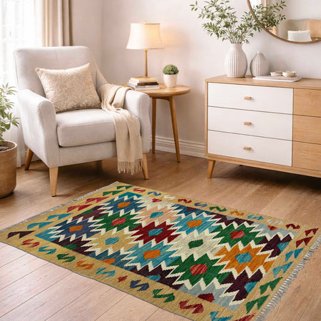 Handmade Vegetable Kelim 2' 6" x 4' 2" (ft) - No. R38957