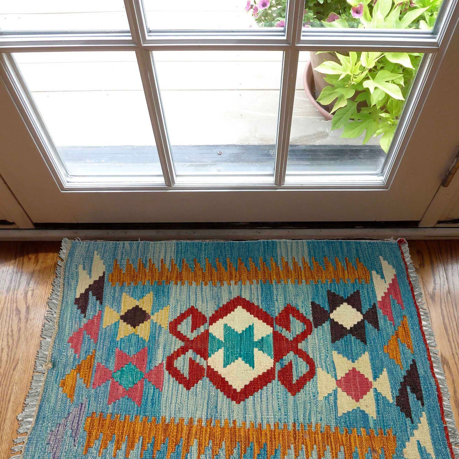 Handmade Vegetable Kilim 2' 0" x 2' 11" (ft) - No. R38958