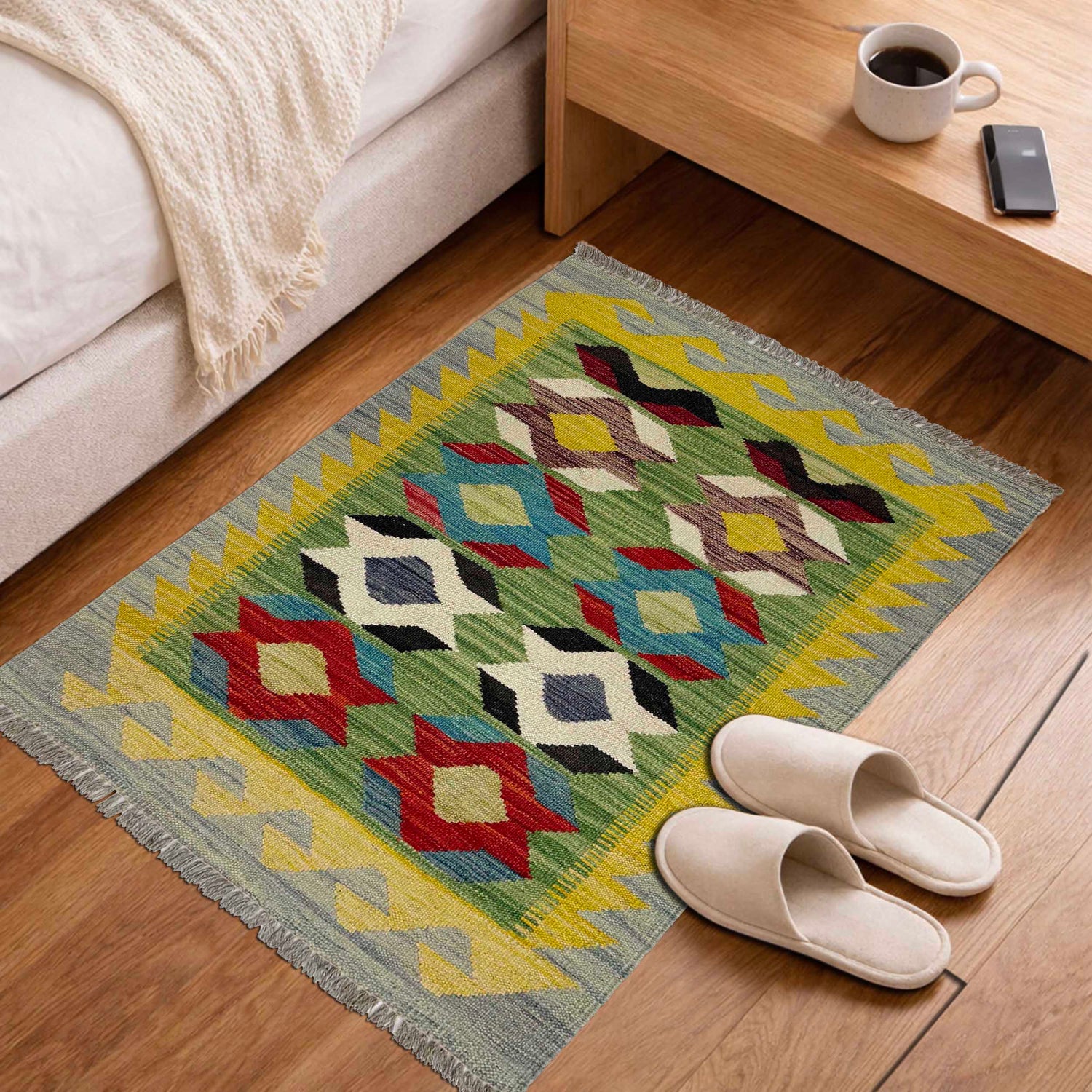 Handmade Vegetable Kilim 2' 2" x 3' 1" (ft) - No. R38962
