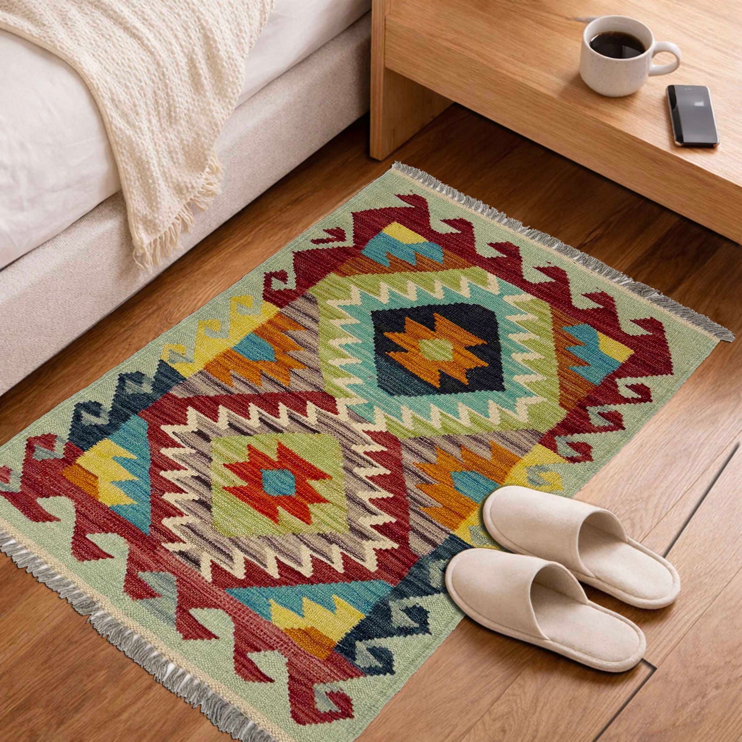 Handmade Vegetable Kilim 1' 11" x 2' 11" (ft) - No. R38969