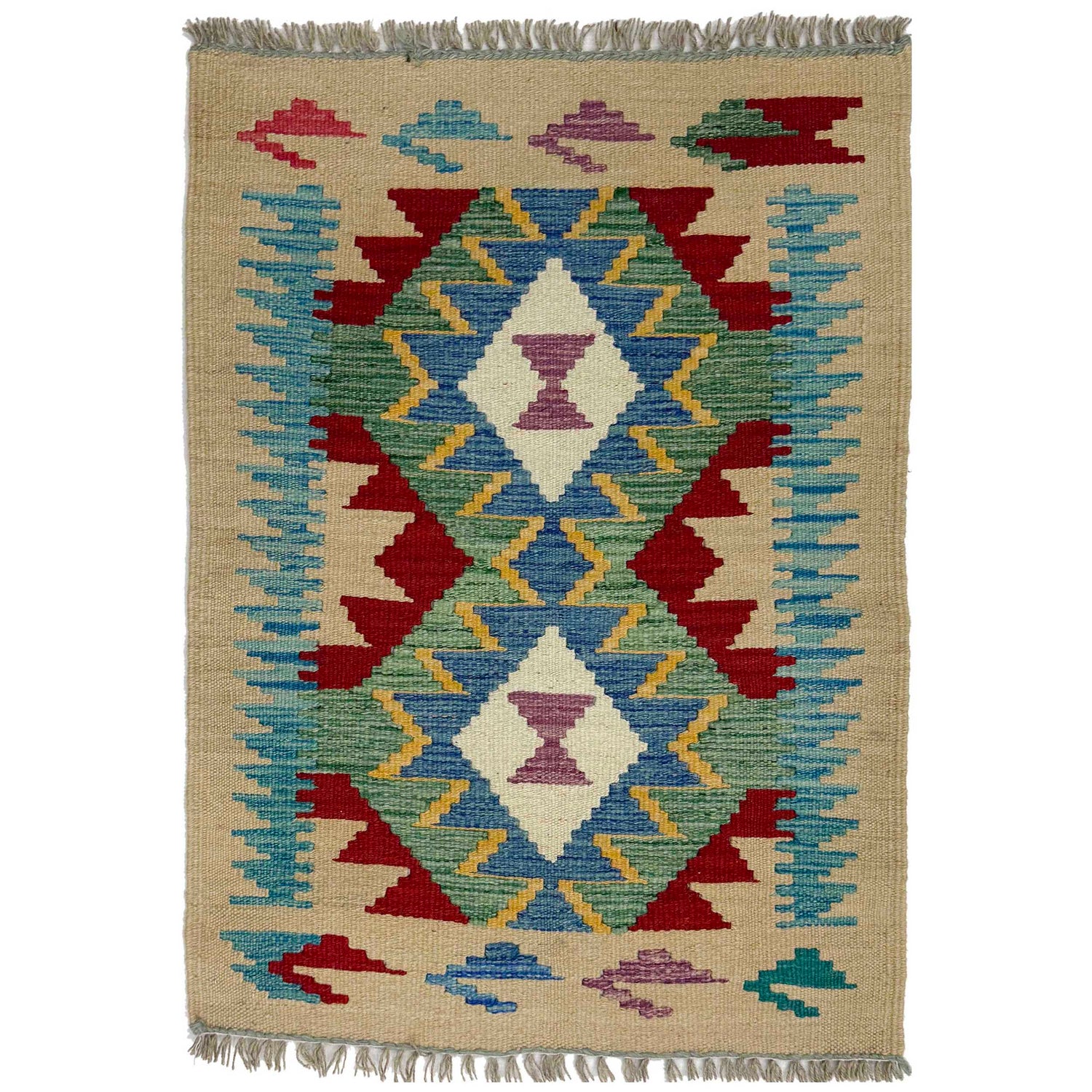 Handmade Vegetable Kilim 2' 1" x 3' 0" (ft) - No. R38973