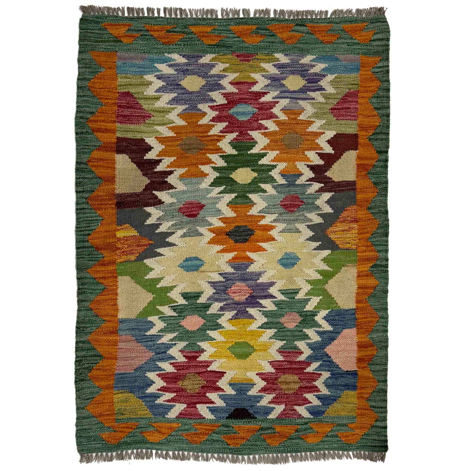 Handmade Vegetable Kelim 2' 9" x 3' 7" (ft) - No. R38976