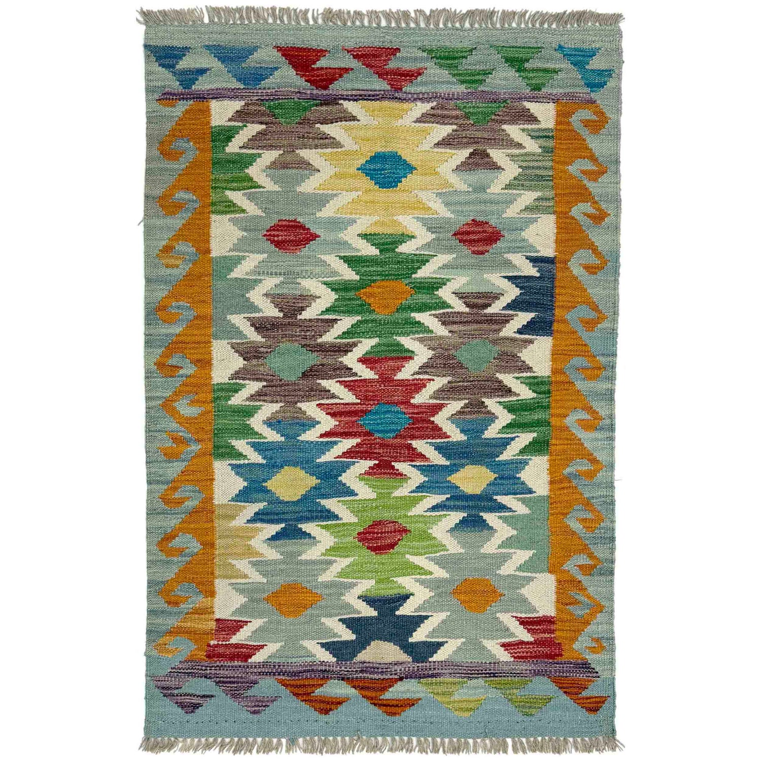 Handmade Vegetable Kilim 2' 7" x 4' 1" (ft) - No. R38977