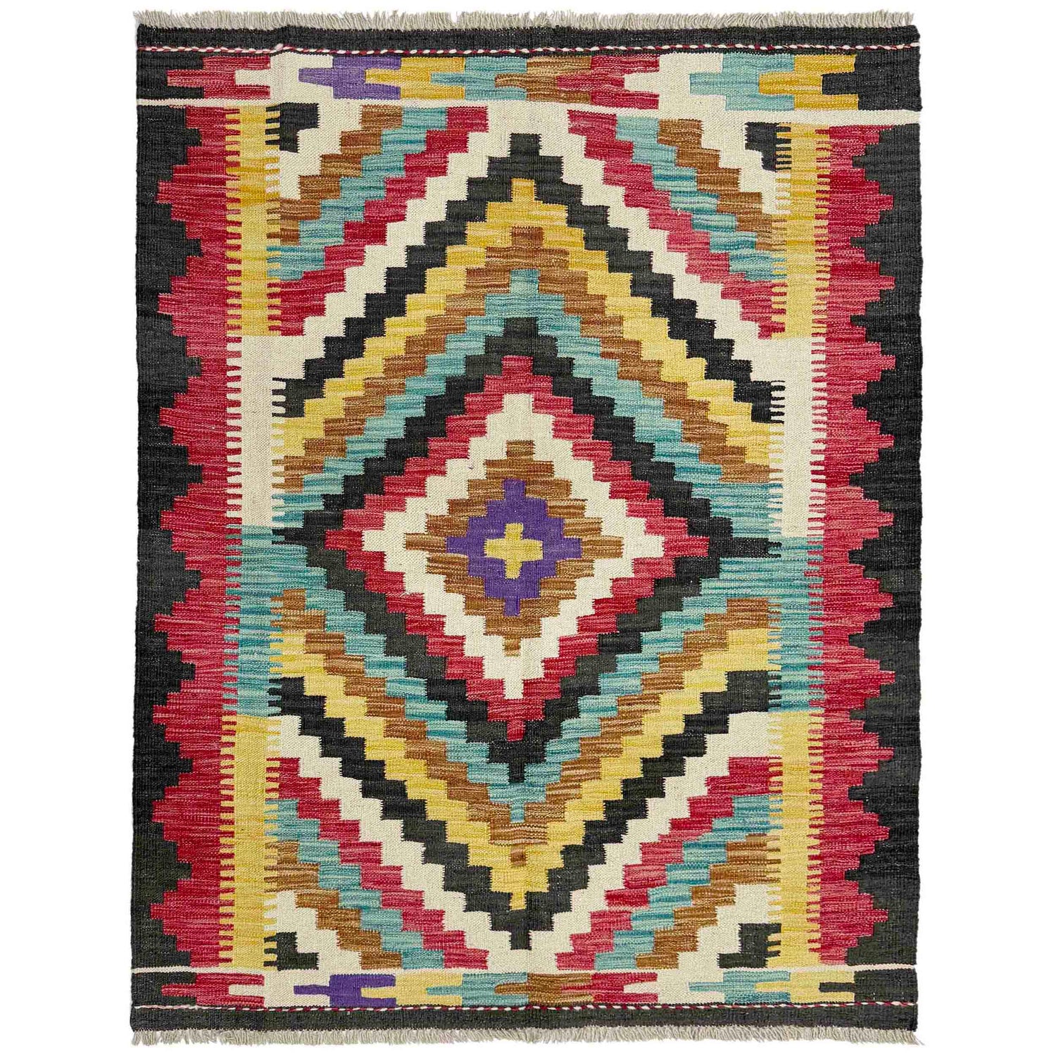 Handmade Vegetable Kilim 3' 10" x 5' 1" (ft) - No. R38983