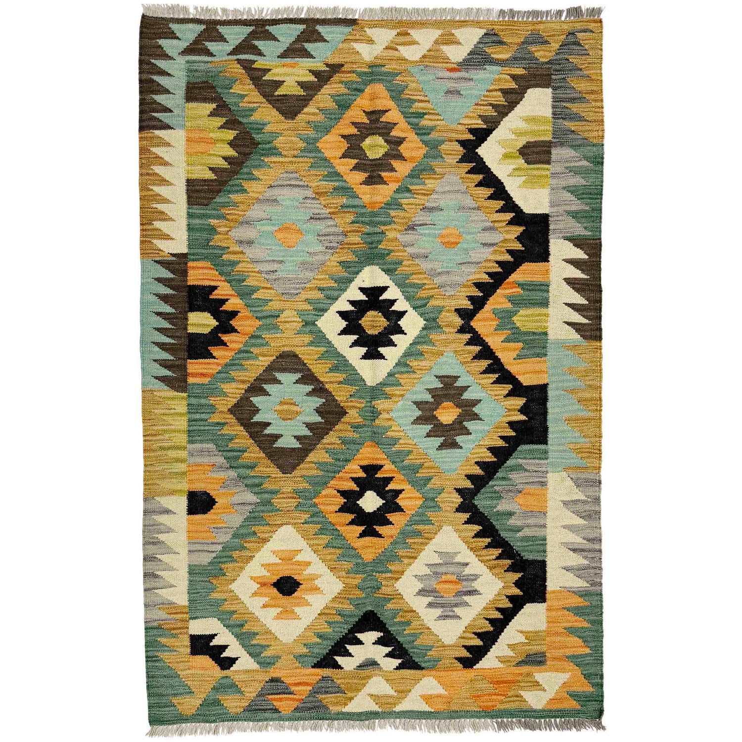 Handmade Vegetable Kilim 3' 4" x 5' 0" (ft) - No. R38986