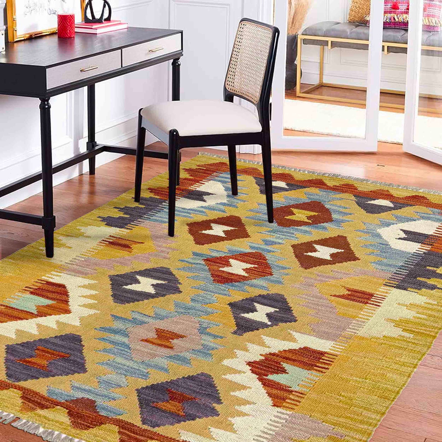Handmade Vegetable Kelim 2' 10" x 4' 2" (ft) - No. R38987