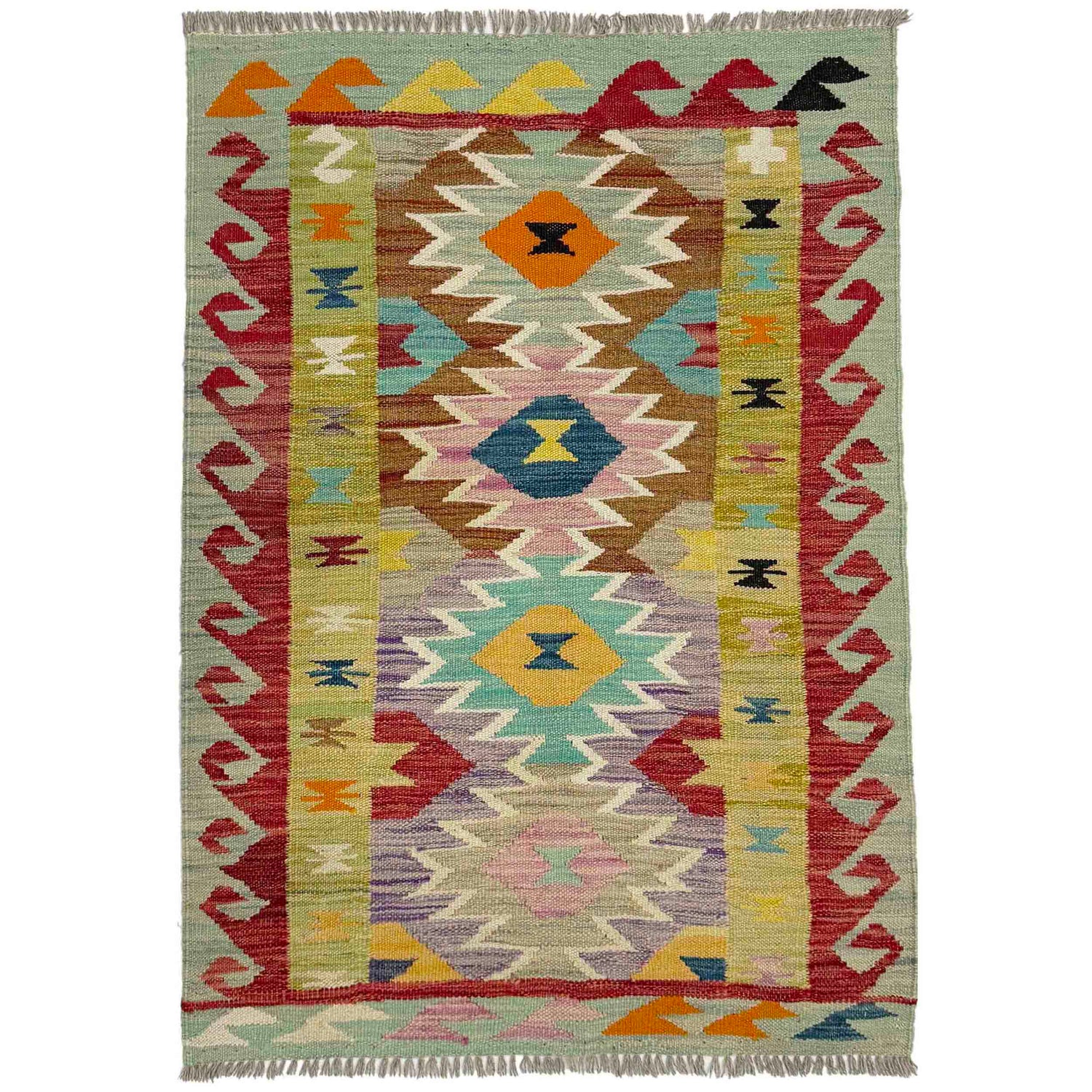 Handmade Vegetable Kilim 2' 9" x 4' 0" (ft) - No. R38988