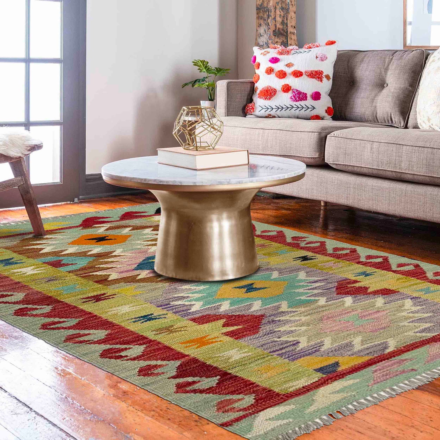 Handmade Vegetable Kilim 2' 9" x 4' 0" (ft) - No. R38988