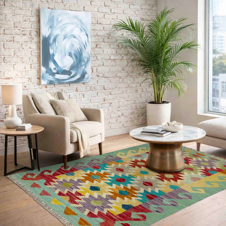 Handmade Vegetable Kelim 2' 7" x 4' 1" (ft) - No. R38989