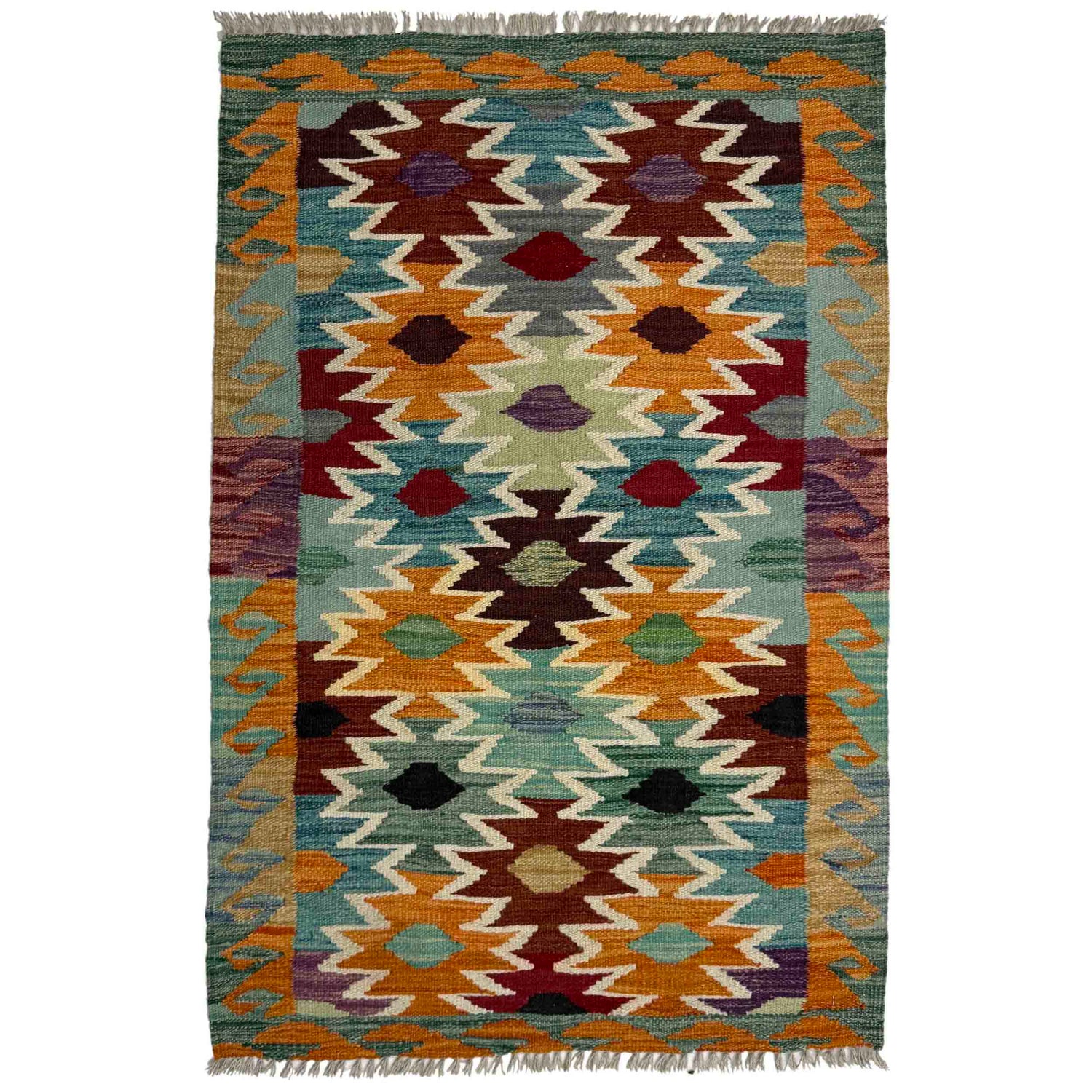 Handmade Vegetable Kilim 2' 7" x 3' 11" (ft) - No. R38992