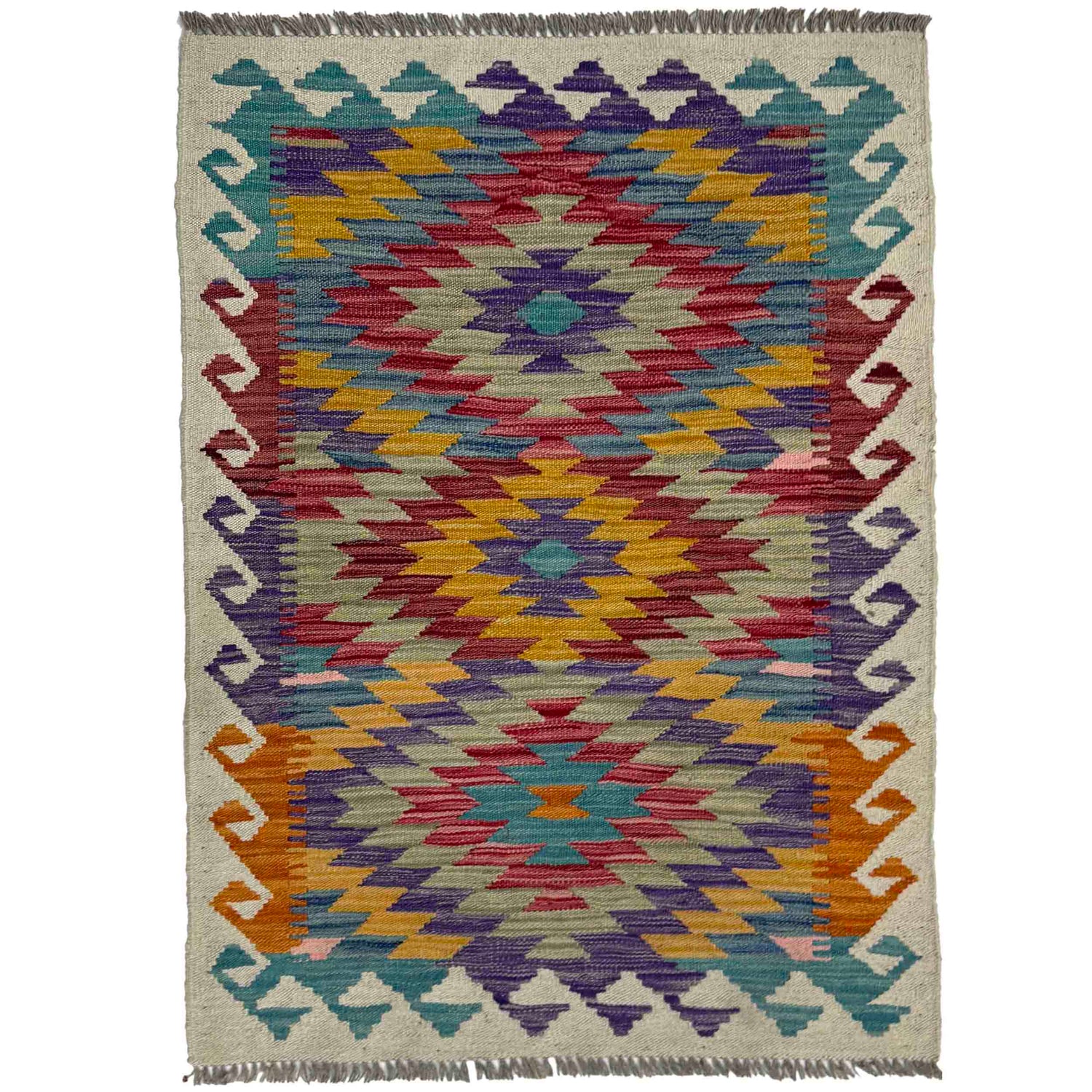 Handmade Vegetable Kilim 2' 7" x 3' 10" (ft) - No. R38995