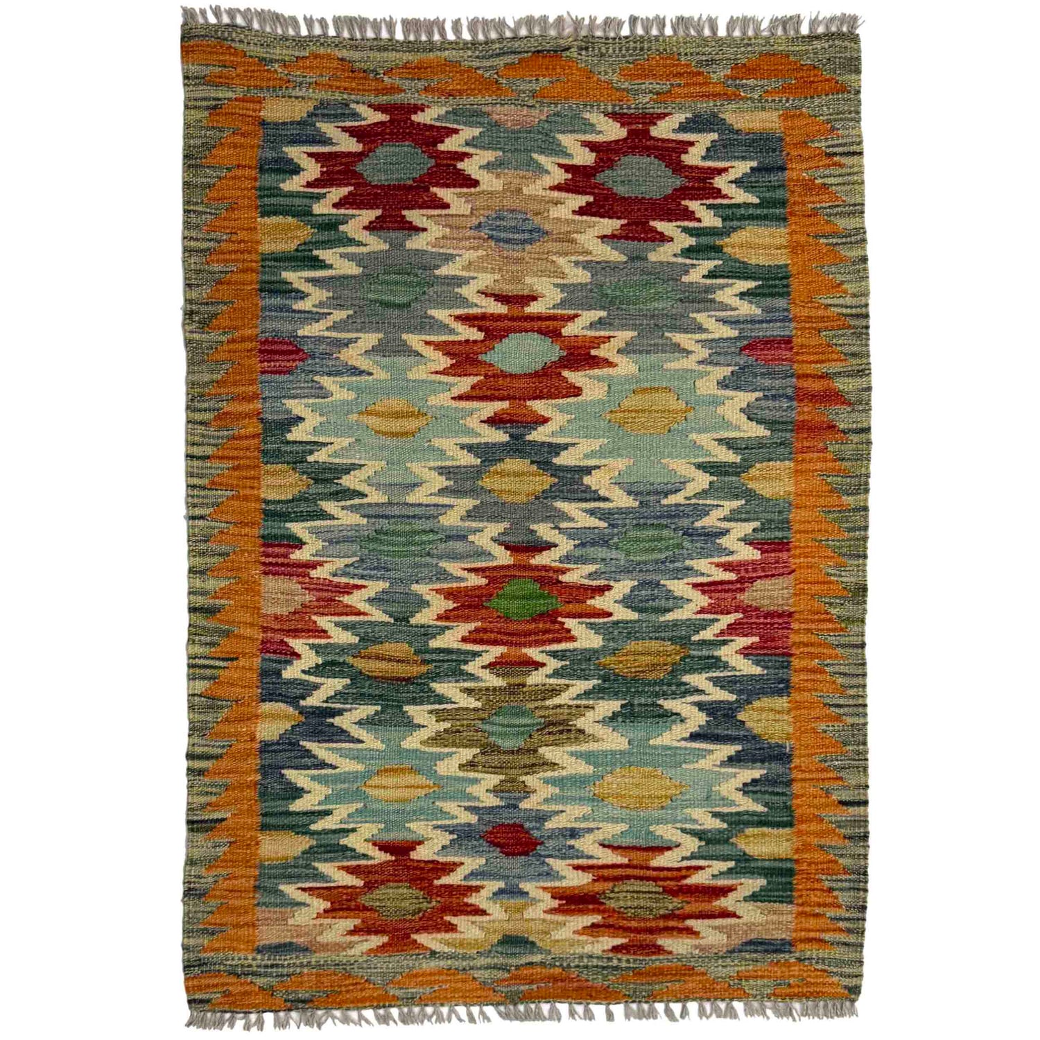 Handmade Vegetable Kelim 2' 7" x 3' 10" (ft) - No. R38996