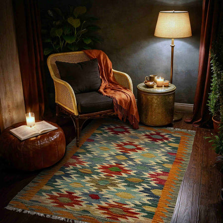 Handmade Vegetable Kelim 2' 7" x 3' 10" (ft) - No. R38996