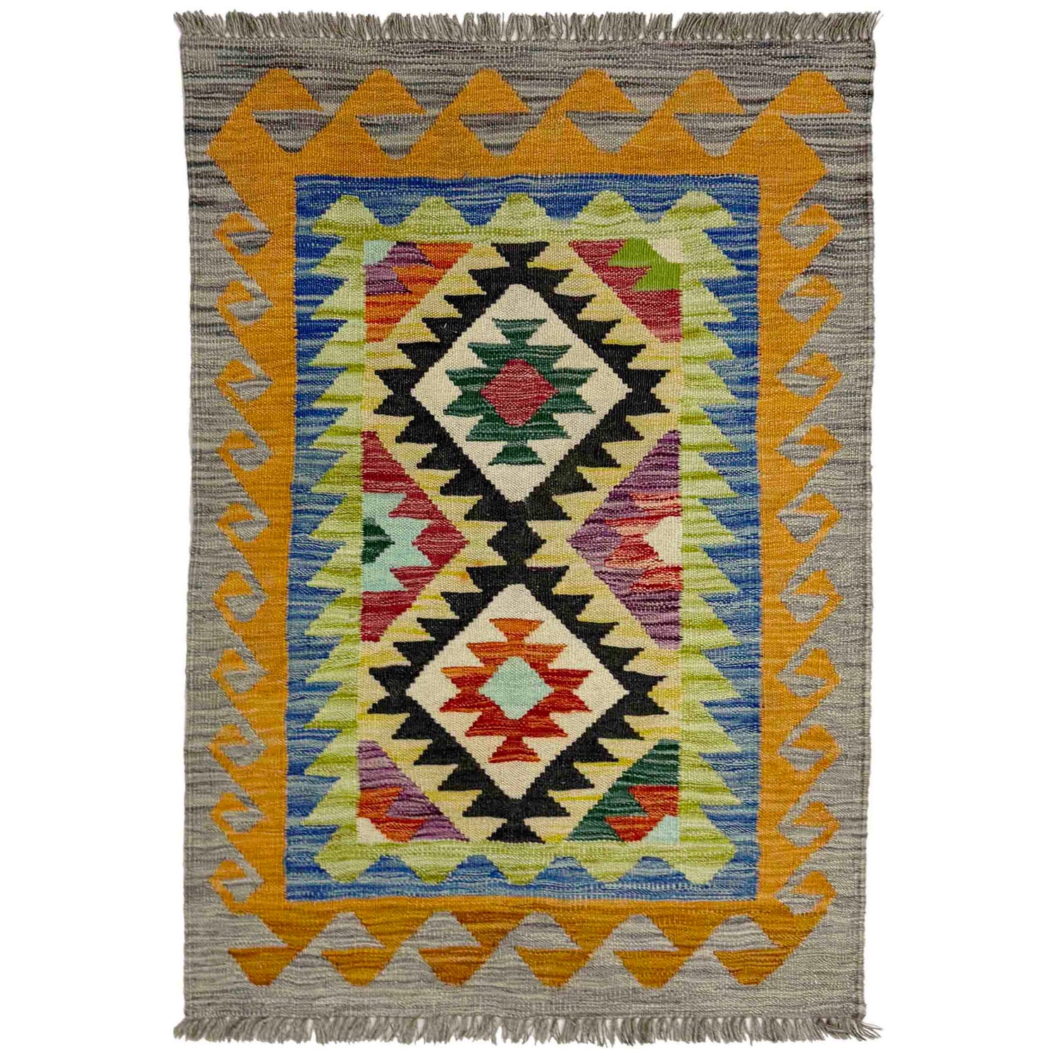 Handmade Vegetable Kilim 2' 7" x 3' 11" (ft) - No. R39000
