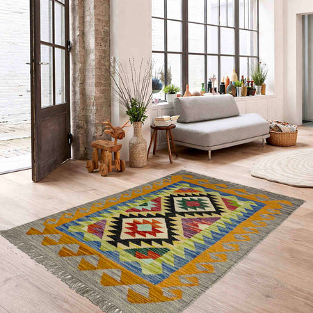 Handmade Vegetable Kilim 2' 7" x 3' 11" (ft) - No. R39000
