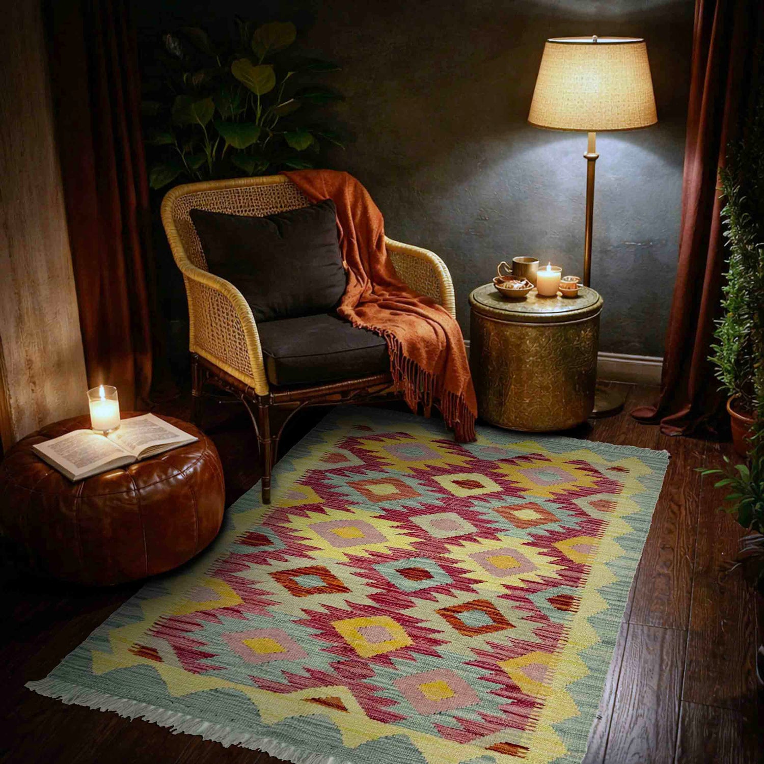 Handmade Vegetable Kilim 2' 5" x 4' 0" (ft) - No. R39002