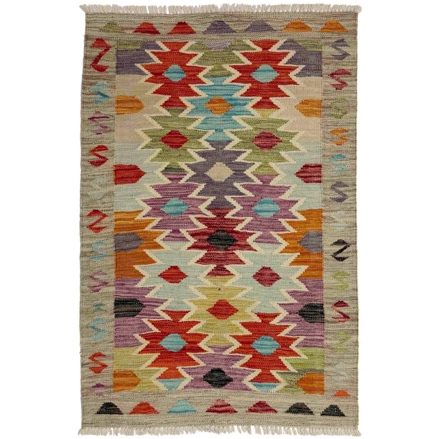 Handmade Vegetable Kelim 2' 7" x 4' 0" (ft) - No. R39005