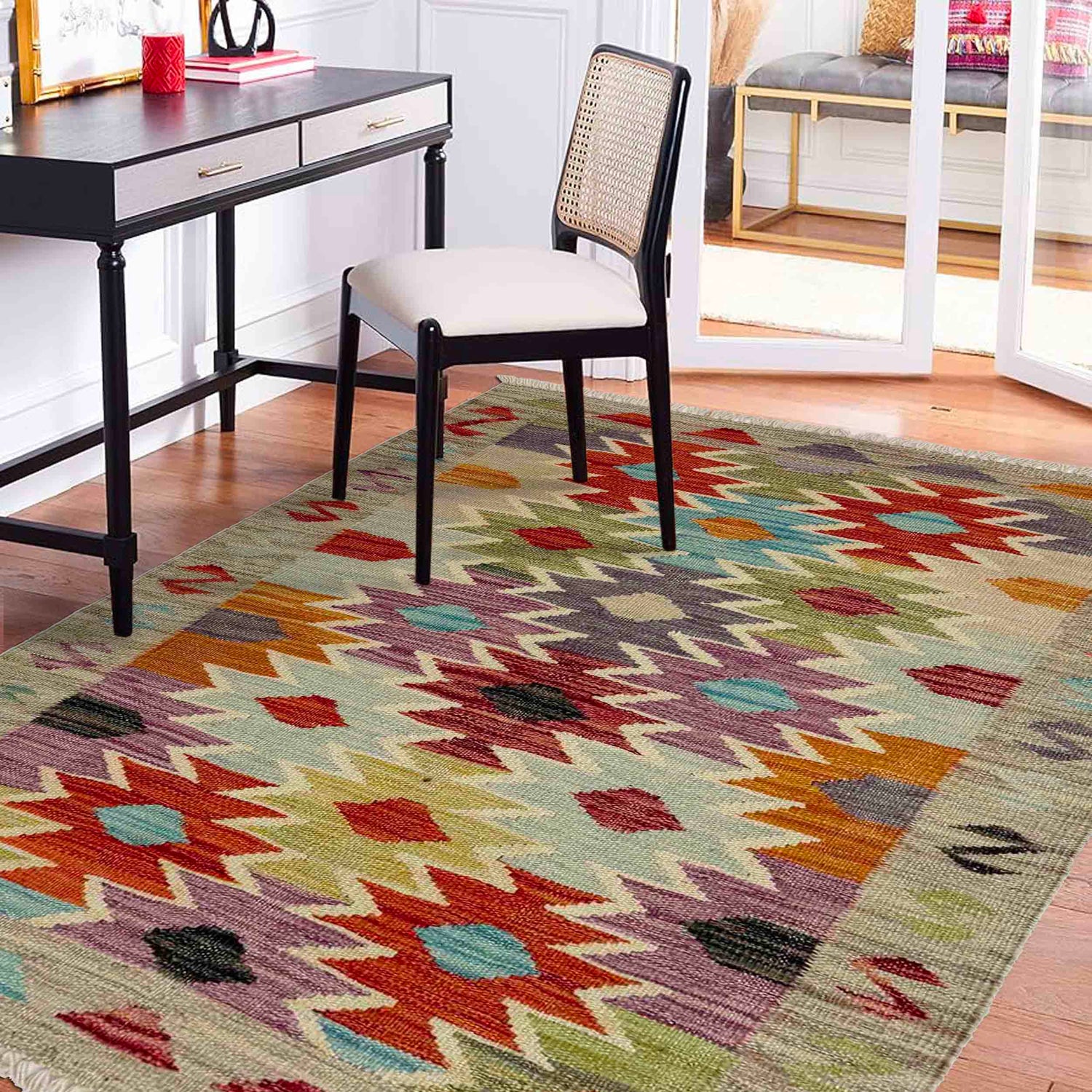 Handmade Vegetable Kelim 2' 7" x 4' 0" (ft) - No. R39005