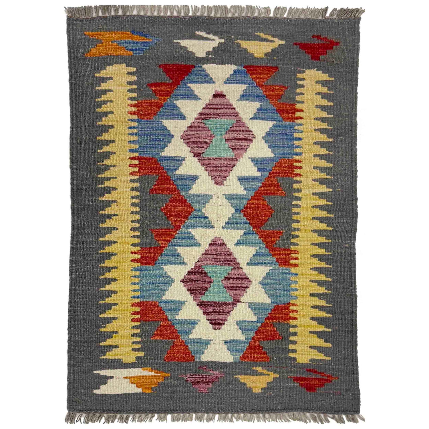 Handmade Vegetable Kilim 2' 1" x 3' 0" (ft) - No. R39007