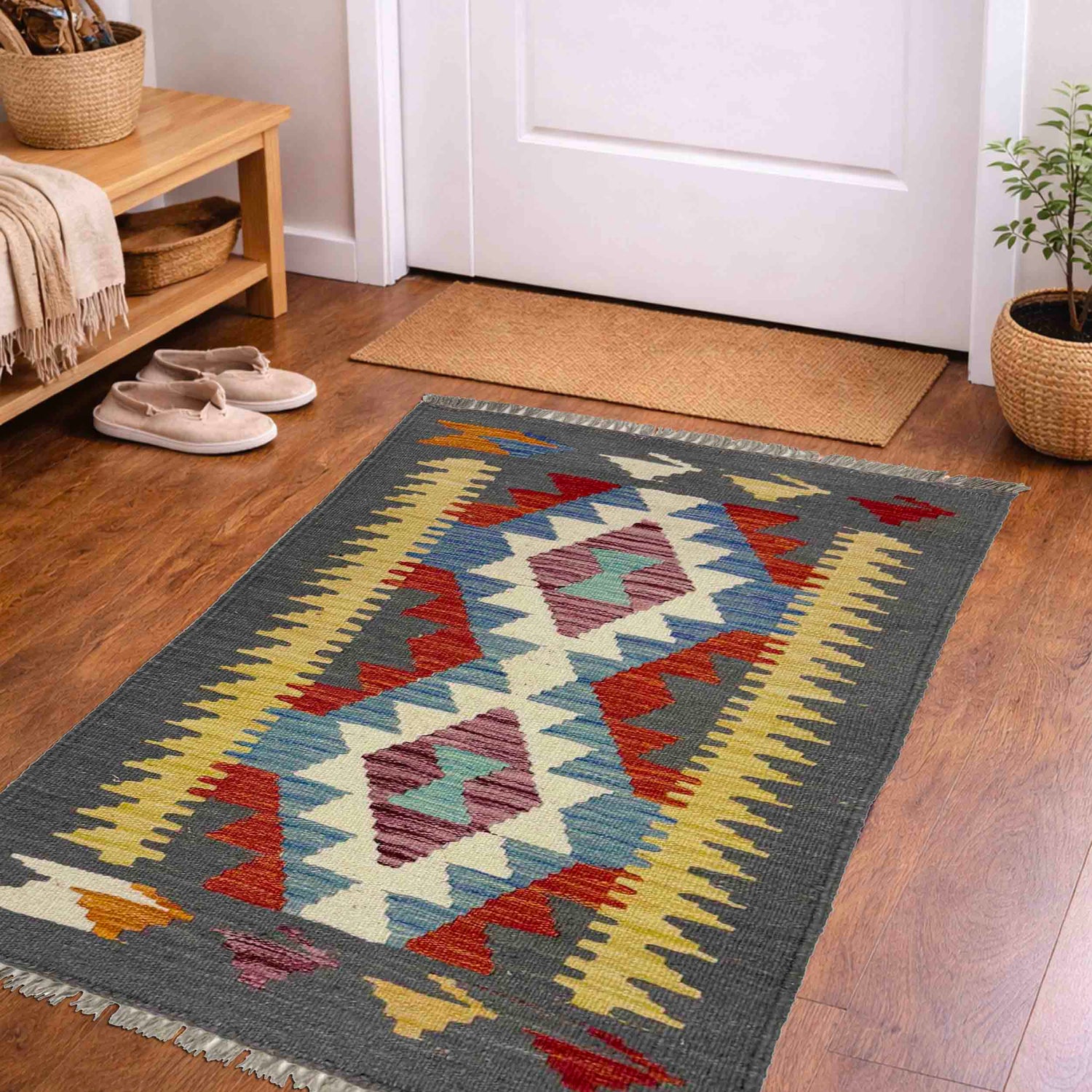 Handmade Vegetable Kilim 2' 1" x 3' 0" (ft) - No. R39007