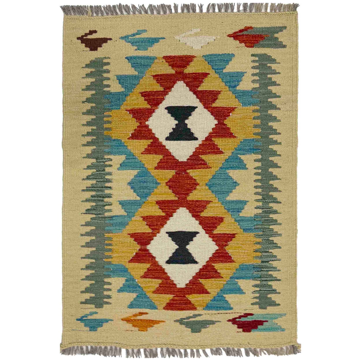Handmade Vegetable Kilim 2' 0" x 2' 11" (ft) - No. R39010