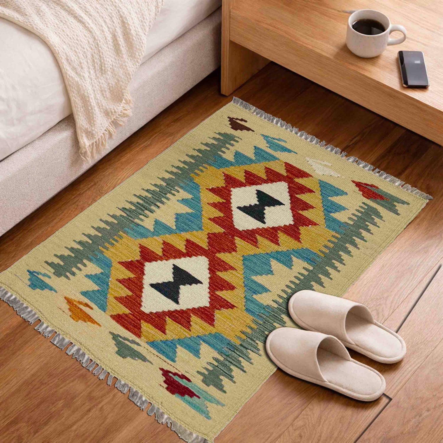 Handmade Vegetable Kilim 2' 0" x 2' 11" (ft) - No. R39010