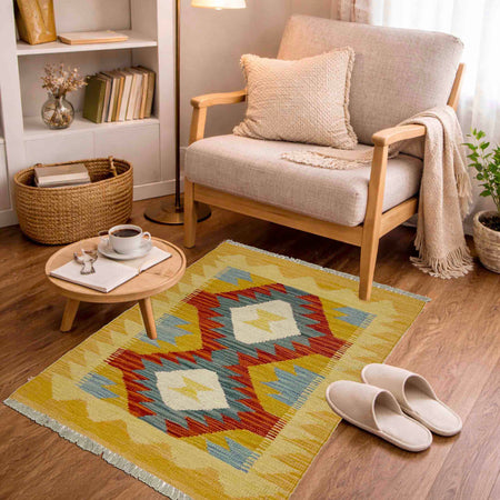 Handmade Vegetable Kelim 2' 1" x 2' 11" (ft) - No. R39011
