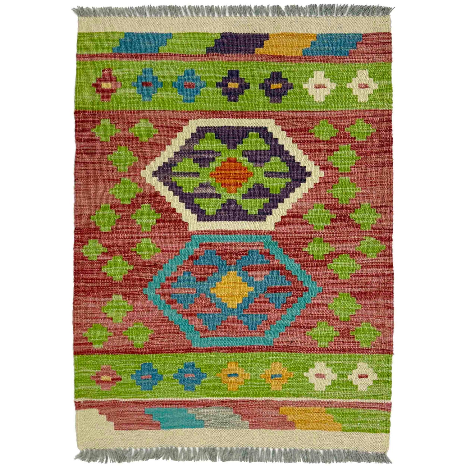Handmade Vegetable Kilim 2' 1" x 3' 0" (ft) - No. R39013