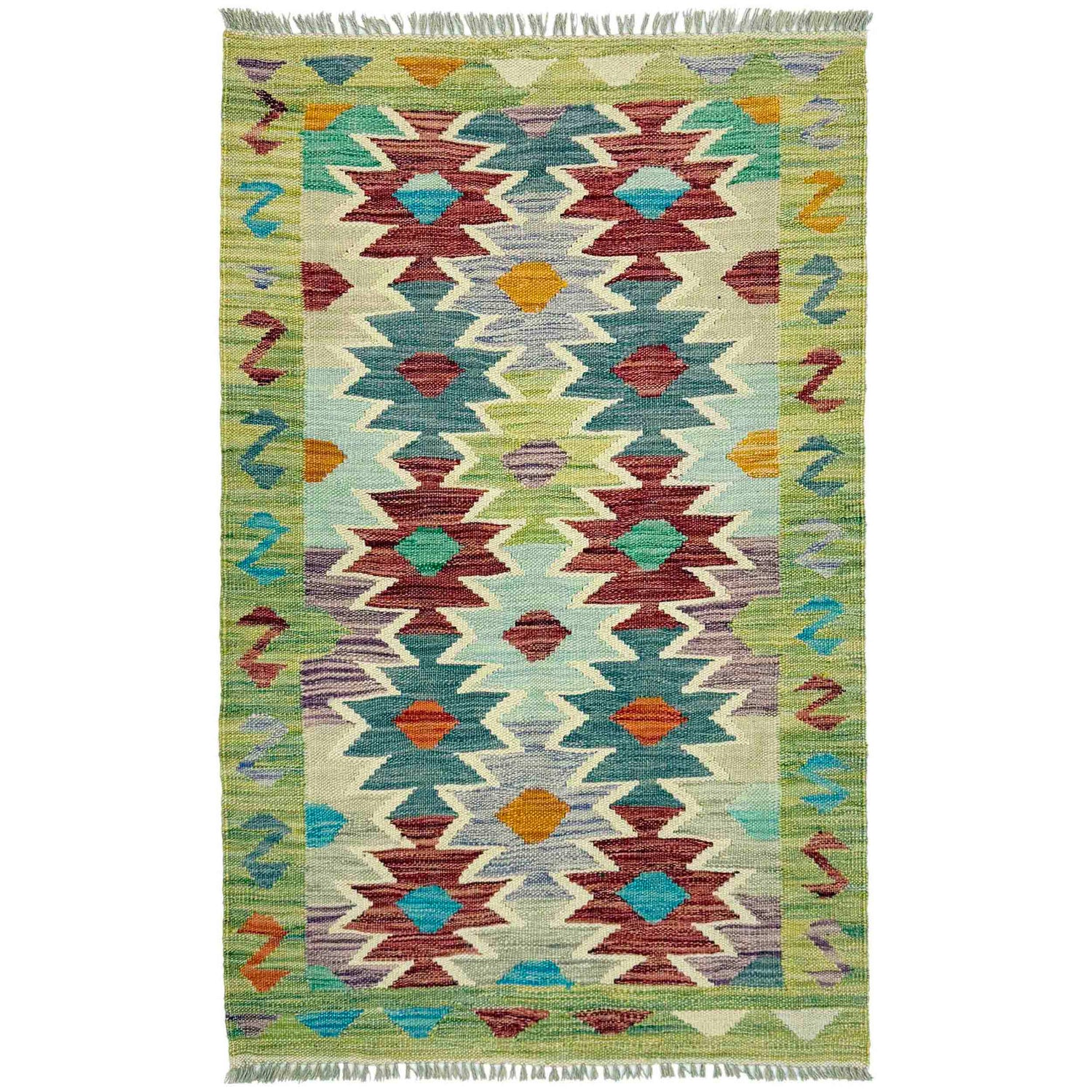 Handmade Vegetable Kelim 2' 6" x 4' 1" (ft) - No. R39017